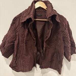 Textured Brown Jacket - Lightweight Women's Coat